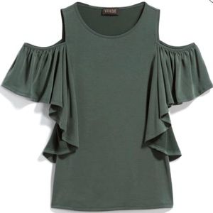 Vixbe Ali Cupro Cold Shoulder Knit Top